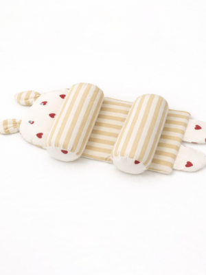 Adjustable Baby Pillow| Beige Stripe with Hearts